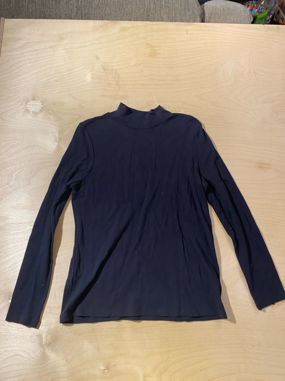 Kim Rogers Black Long Sleeve Mock Neck Top Small (QY)
